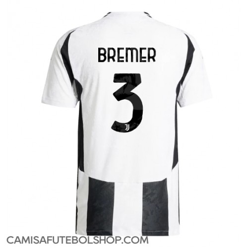 Camisa de time de futebol Juventus Gleison Bremer #3 Replicas 1º Equipamento 2024-25 Manga Curta